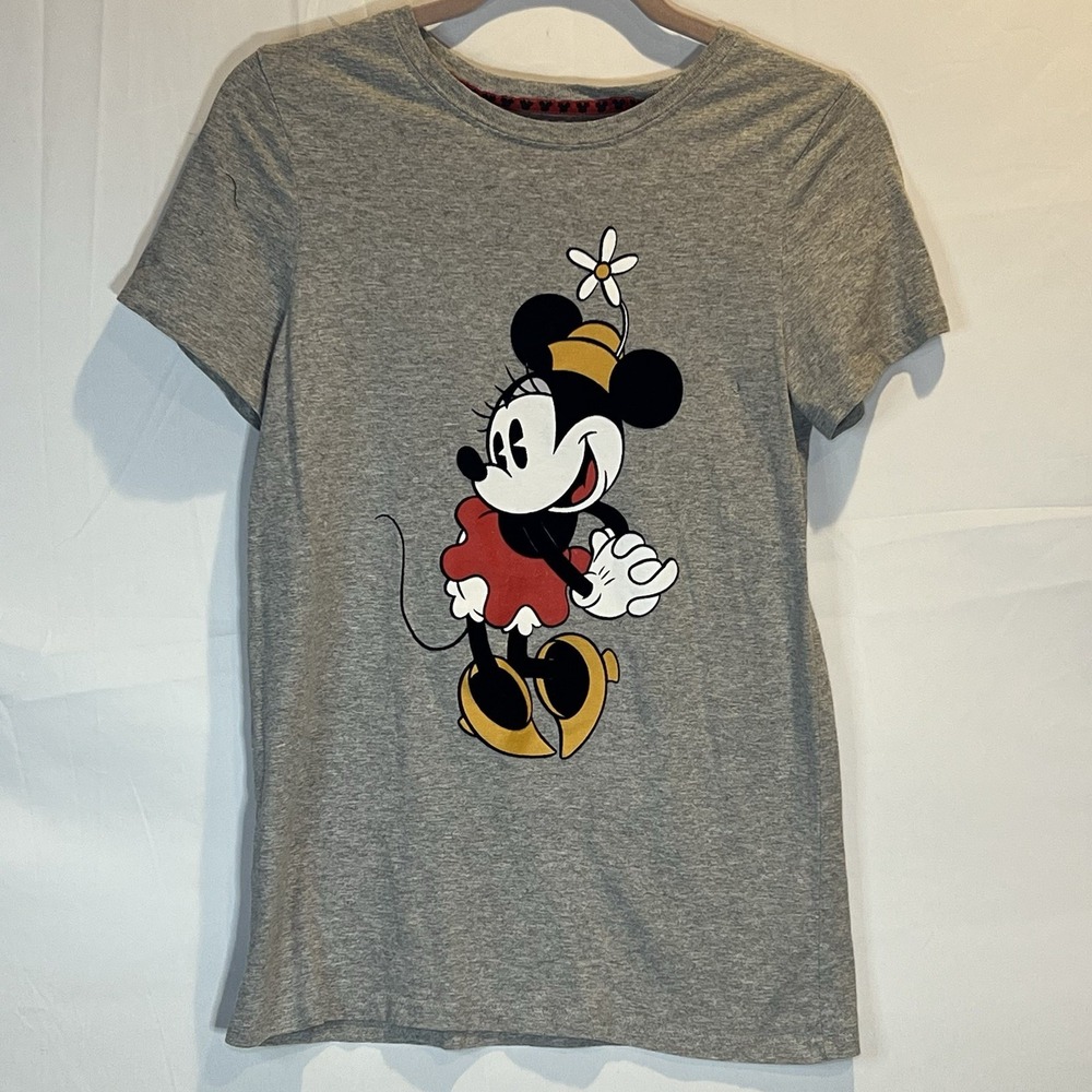 Disney Minnie Mouse t-shirt Large Short‎ Sleeve felt material Top Tee L Shirt